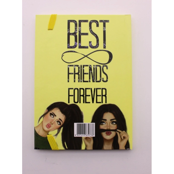 Lastikli Noktalı Sert Kapak Best Friend Defter