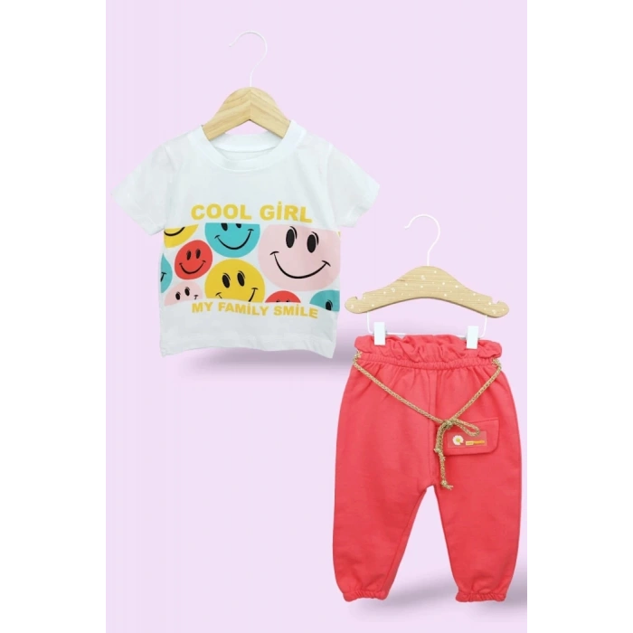 LASTİKLİ PAÇA, PAMUKLU, BİSİKLET YAKA, YAZLIK, GÜNLÜK, KIZ ÇOCUK & BEBEK  ALT ÜST TAKIM