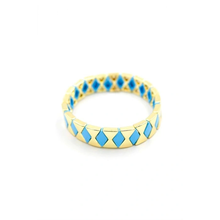 Lastikli Porselen Bilezik - Mavi