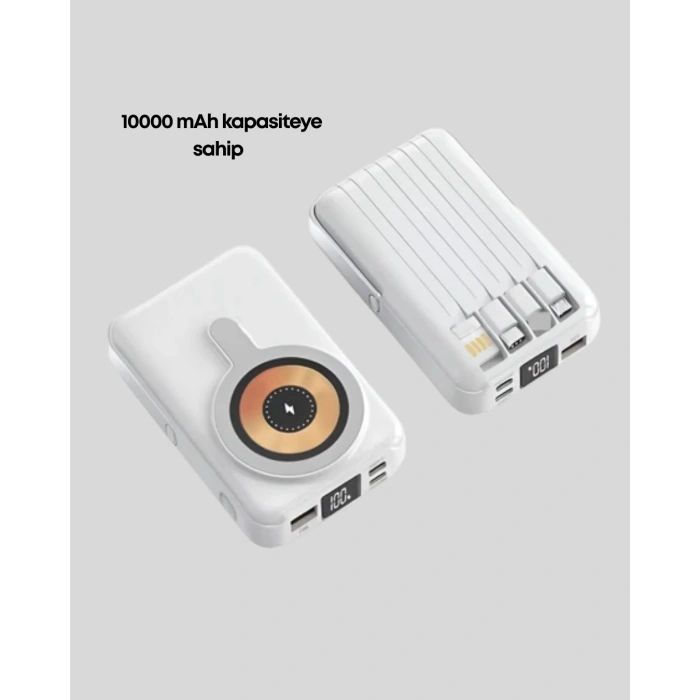 Lcd Göstergeli Manyetik Powerbank Type C Usb Girişli Yeni Nesil