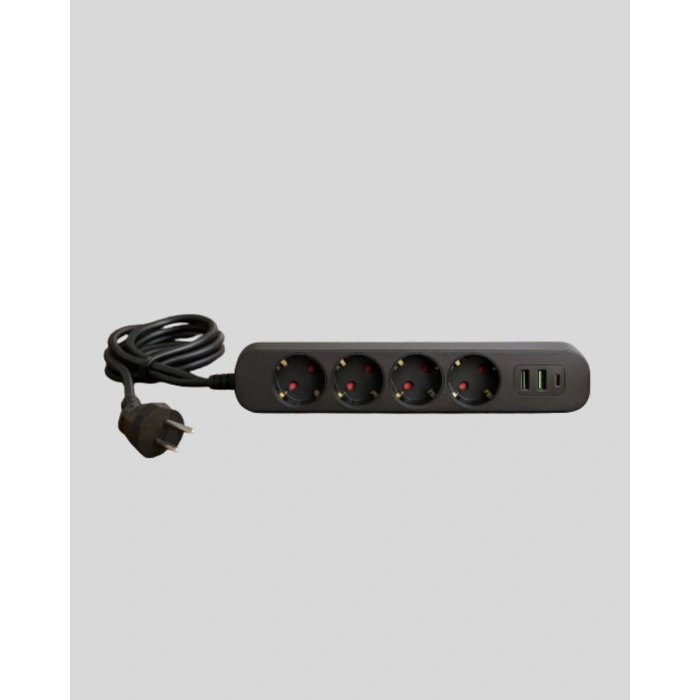 Led Anahtarlı Akım Korumalı Çoklu Priz 4 Priz 3 Usb Girişli
