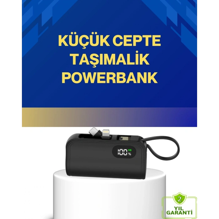 Led Göstergeli 2000mah Cep Tipi Hızlı Şarj Powerbank