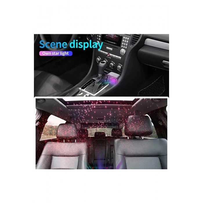 Led Işık Tavan Aydınlatmalı 66w 4’1 Çift Kablolu Hızlı Şarj 3.4a Araç İçi Çakmaklık Şarj Aleti