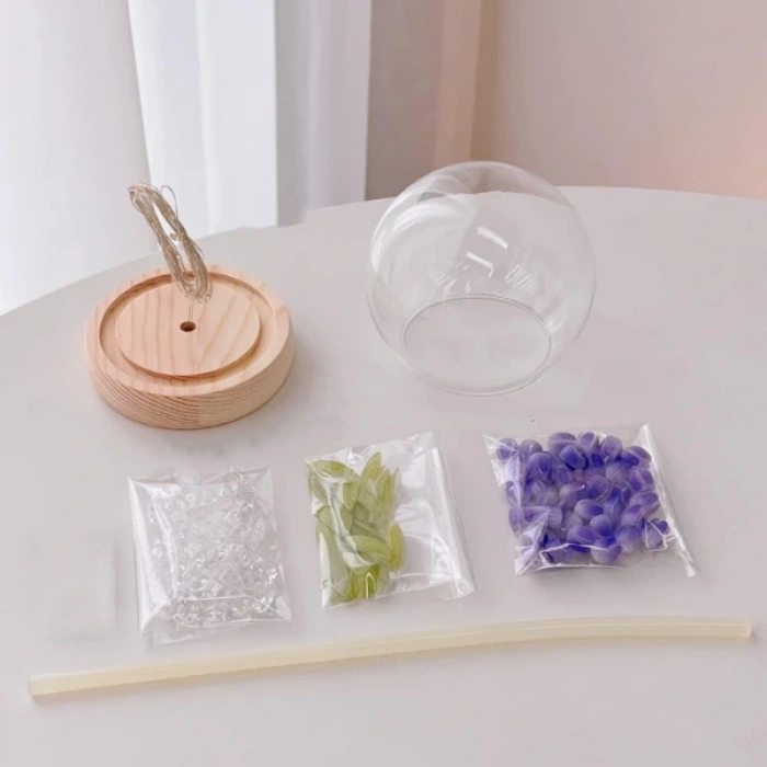 Led Işıklı Kendin Yap Lale Cam Küre