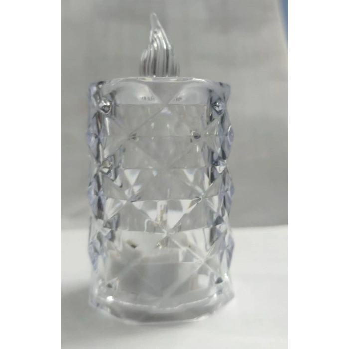 Led Mum Şeffaf Kristal LED Mum Pilli Alevsiz Çay Mumu Düğün Doğum Günü Ortam Işığı