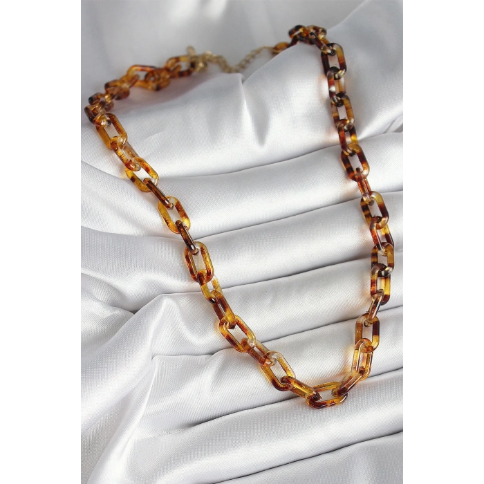 Leopar Desenli Mika Zincir Kadın Kolye - TJ-BKO10236