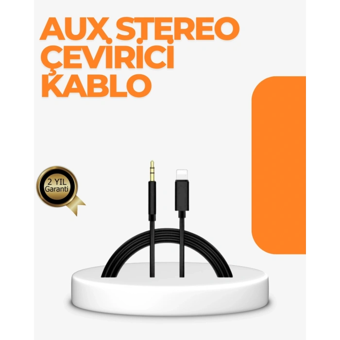 Lightning Girişli Cihazlar İçin 3.5mm Aux Ses Kablo Dönüştürücü 1m