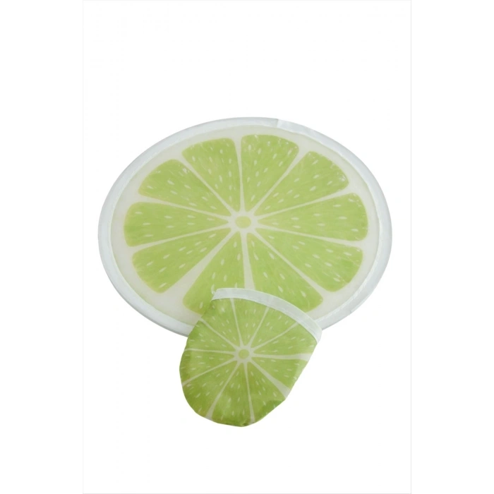 Limon Desenli Kore Yelpaze