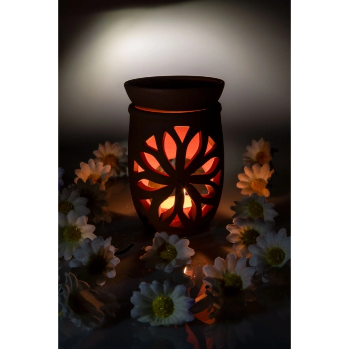 Lotus Çiçeği El Yapımı Çömlek Buhurdanlık Tütsülük (72)