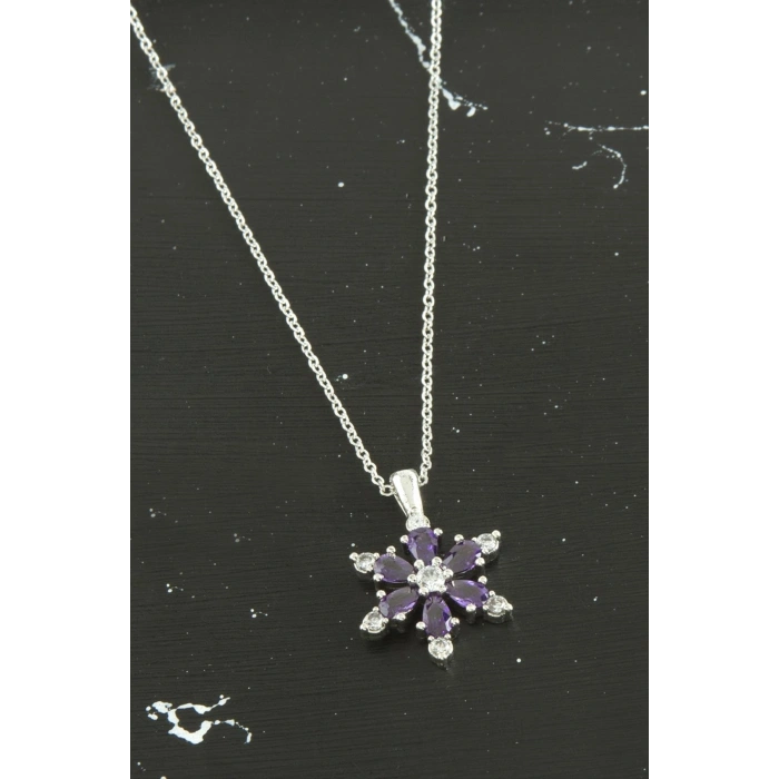 Lotus Zirkon Taşlı Trend Kolye