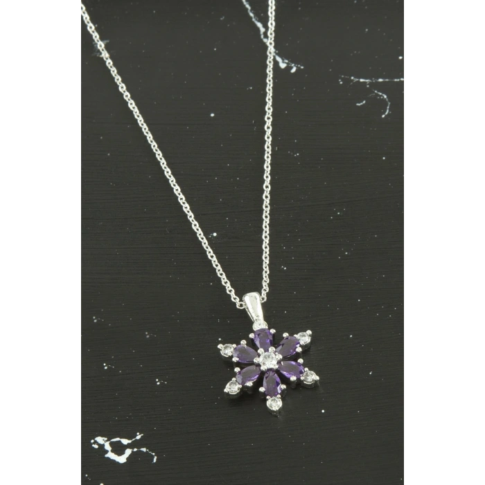 Lotus Zirkon Taşlı Trend Kolye