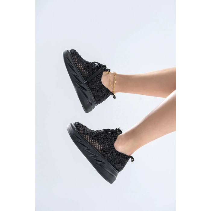 Lucas Siyah Örgü Spor Ayakkabı