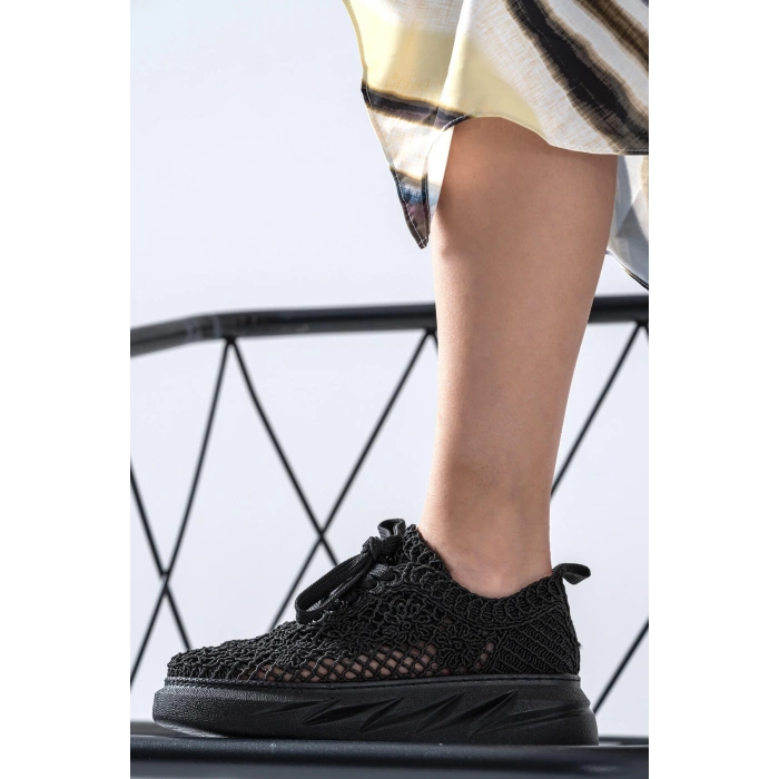 Lucas Siyah Örgü Spor Ayakkabı