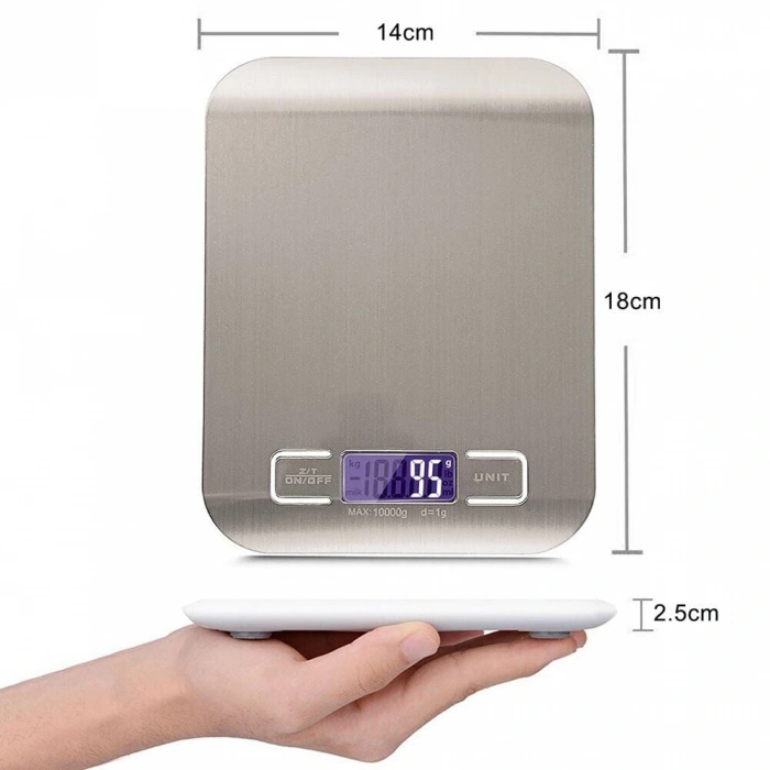 Lüx Dijital Mutfak Terazisi 5 Kg 1 Gr Hassas Paslanmaz Çelik + Pil