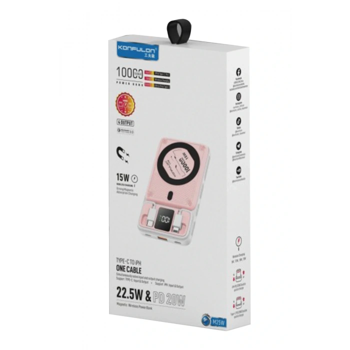 M25W 10.000 mAh 20W PD Magsafe Powerbank - Mavi