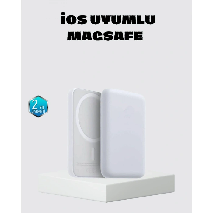 Magsafe 15w Kablosuz Hızlı Şarj Lightning Girişli Taşınabilir Batarya