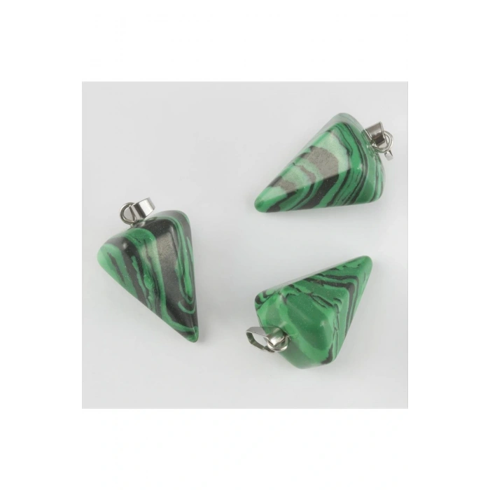 Malahit Pandül Doğaltaş Kolye Ucu