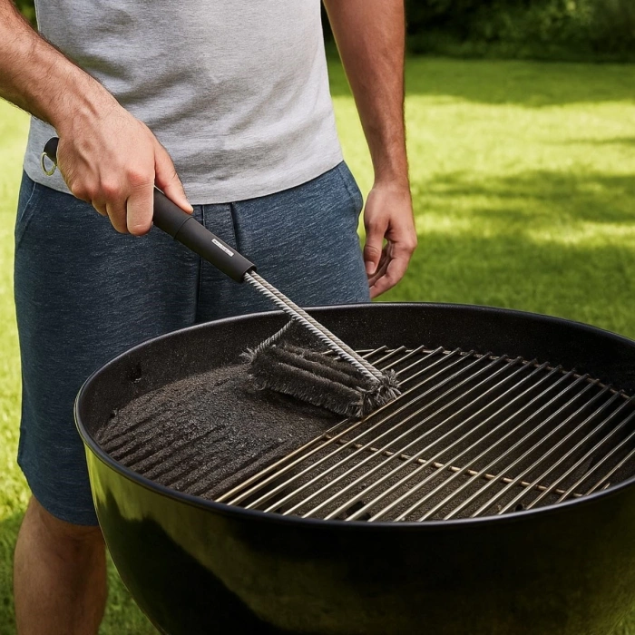 Mangal Izgara Temizleme Fırçası – Paslanmaz Çelik Telli, Uzun Saplı Grill Temizlik Aparatı Mangal Temizlik Fırçası (4887)