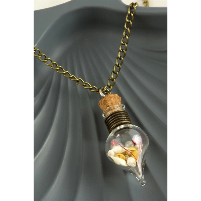 Mantar Tıpalı Fanus Canlı Kolye