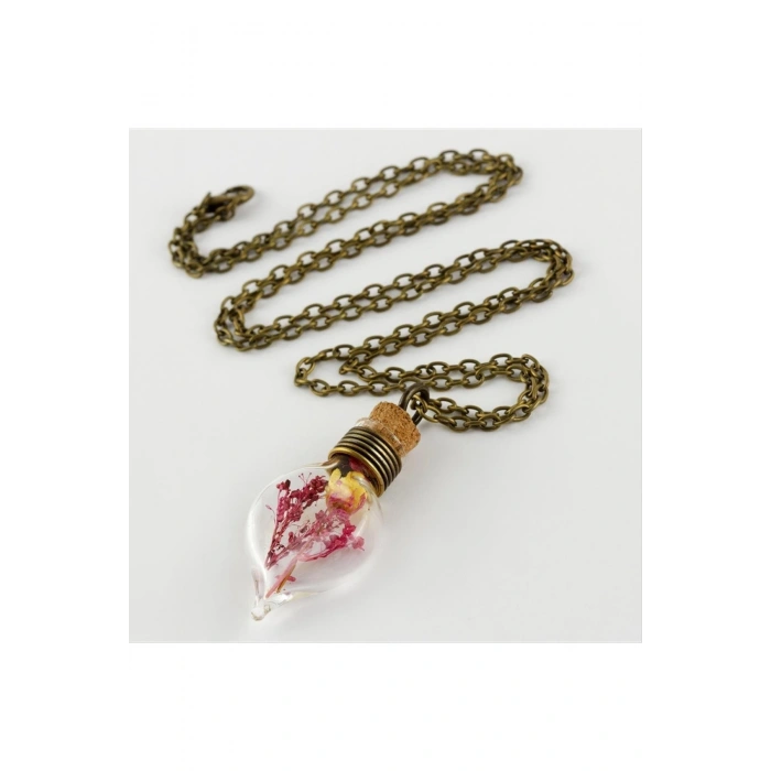 Mantar Tıpalı Fanus Canlı Kolye