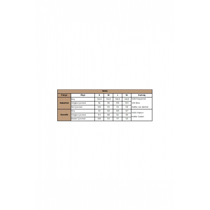 MARSiLYAN-  %100 Viskon Dantelli ve Dekolteli Saten Sabahlık Takımı