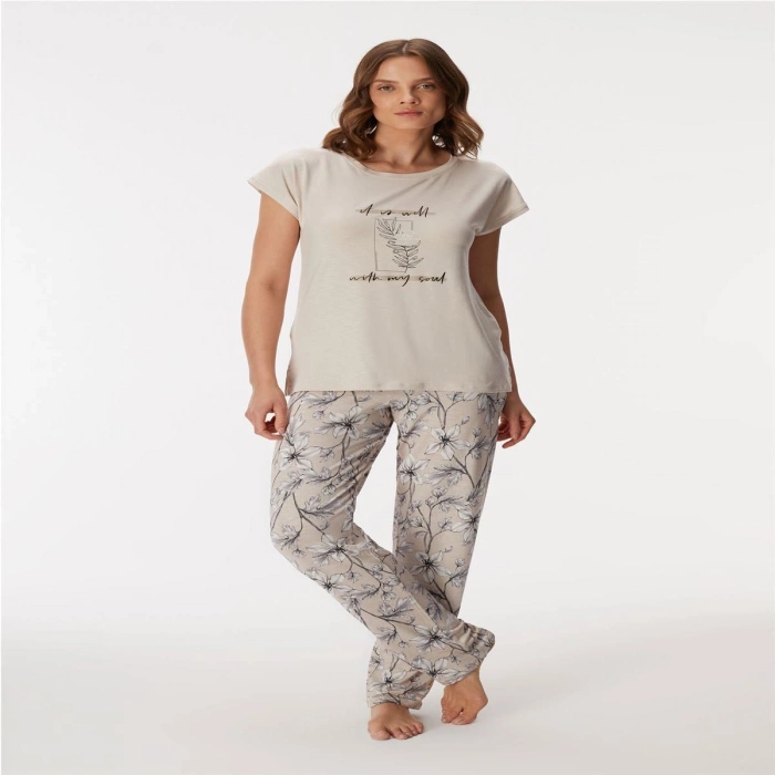 MARSiLYAN- 11383 Kadın T-Shirt ve Pantolon Takım