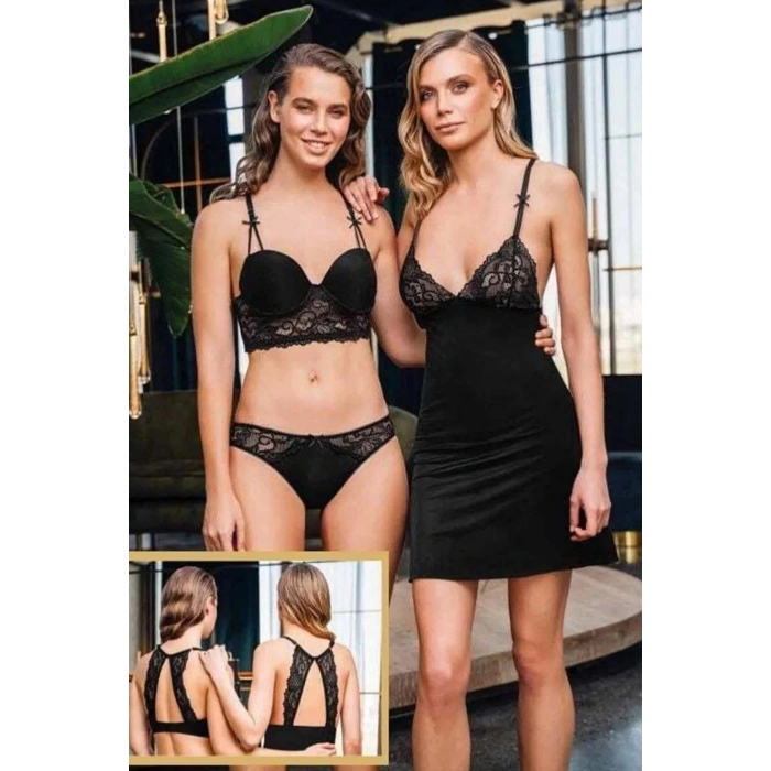 MARSiLYAN- 1313 BÜŞRA SÜTYEN KÜLOT KOMBİNEZON TAKIM KADIN