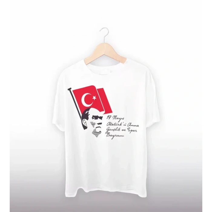 MARSiLYAN- 19 Mayıs 20/1 Baskılı T-shirt - Beyaz