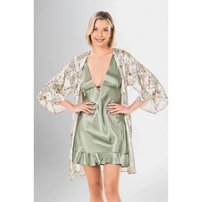 MARSiLYAN-  2 li Kısa Sabahlık Takımı Desenli