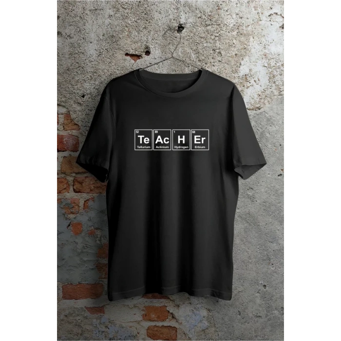 MARSiLYAN- 24 Kasım Öğretmenler Günü Baskılı Özel T-shirt - Siyah