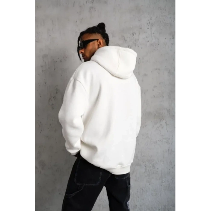 MARSiLYAN- 3 İplik Kapşonlu Sweatshirt Hoodie - Beyaz