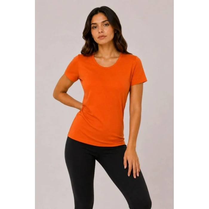 MARSiLYAN- 3’lü Kısa Kollu Bisiklet Yaka Basic Slim Fit T-Shirt - Kırmızı - Mavi - Turuncu