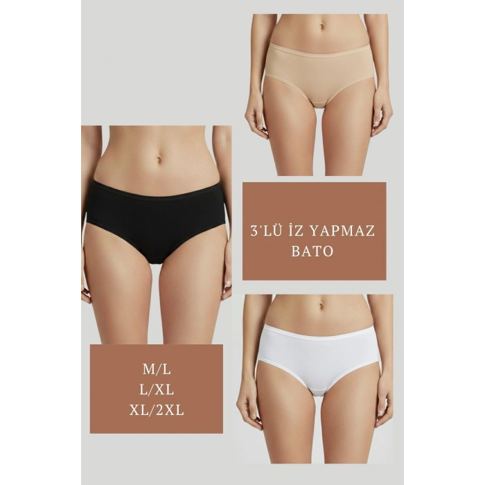 MARSiLYAN- 3LÜ SET KÜLOT-SİYAH-BEYAZ-TEN DOR2851