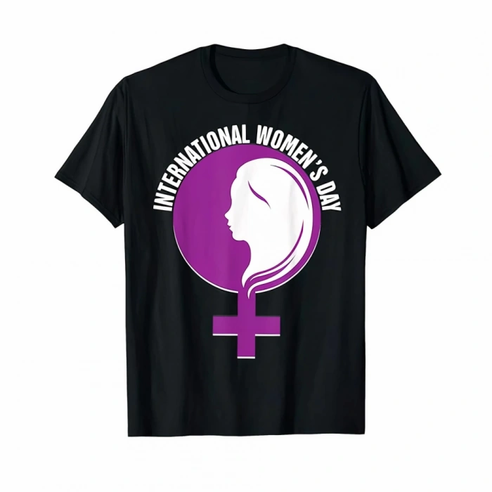 MARSiLYAN- 8 Mart Dünya Kadınlar Günü İçin Özel Baskılı T-shirt - Siyah