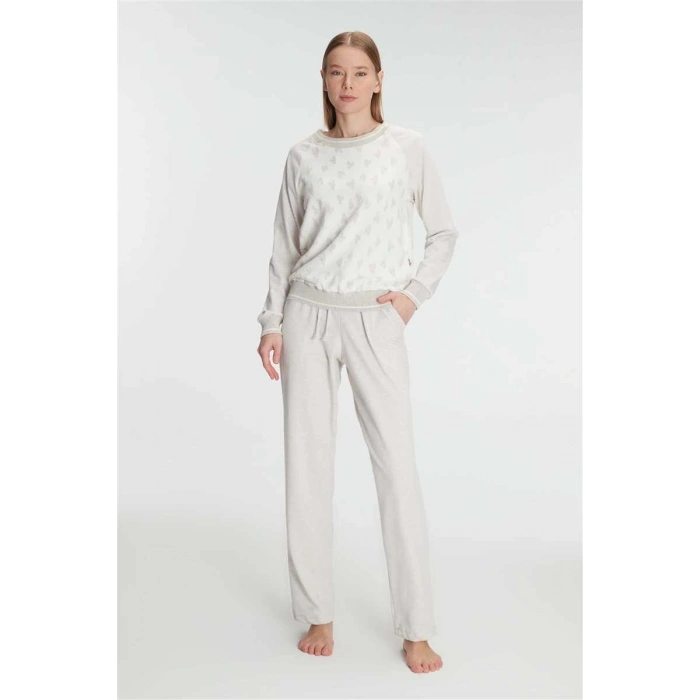 MARSiLYAN- Anıl 11241 Kadın Uzun Kollu Sweatshirt Pantolon Takım Pijama Takımı