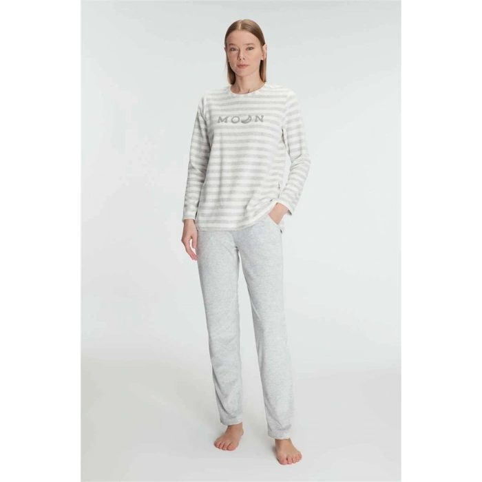 MARSiLYAN- Anıl 11256 Kadın Pamuklu Uzun Kollu Pijama Takımı