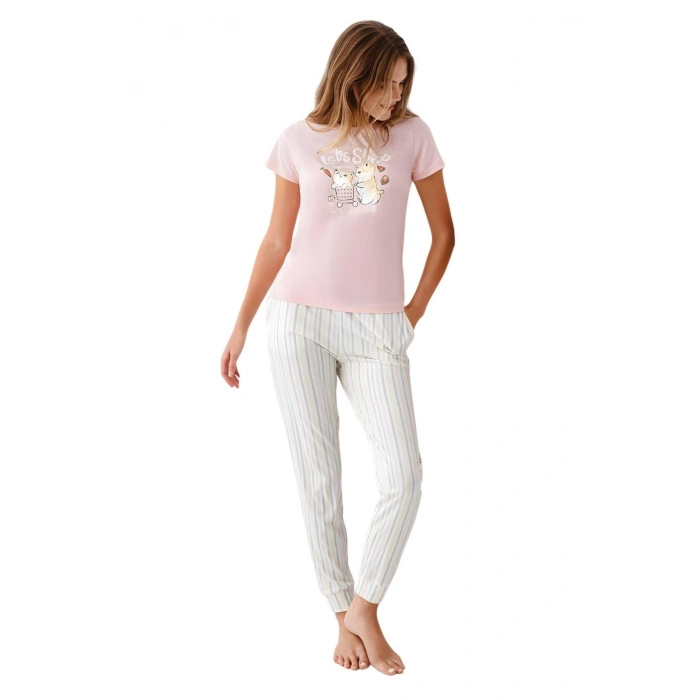 MARSiLYAN- ANNE-KIZ SETİ KADIN İKİLİ PİJAMA TAKIM AR3571-S