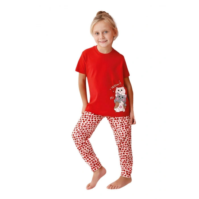 MARSiLYAN- ANNE-KIZ SETİ KIZ ÇOCUK İKİLİ PİJAMA TAKIM AR3581