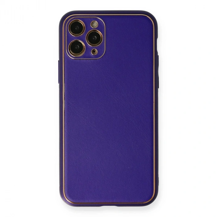 MARSİLYAN™- Apple İphone 11 Pro Kılıf Coco Deri Silikon Kapak - Mor