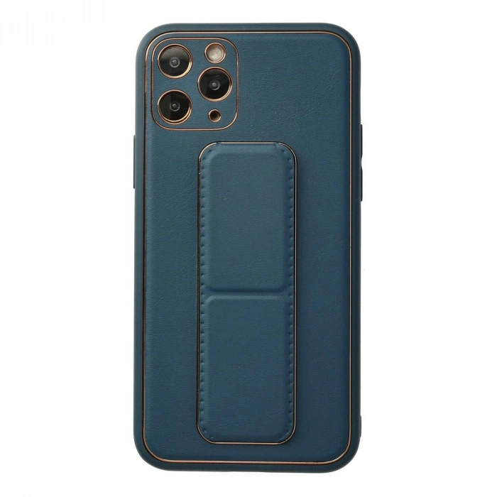 MARSİLYAN™- Apple İphone 11 Pro Kılıf Coco Deri Standlı Kapak - Mavi