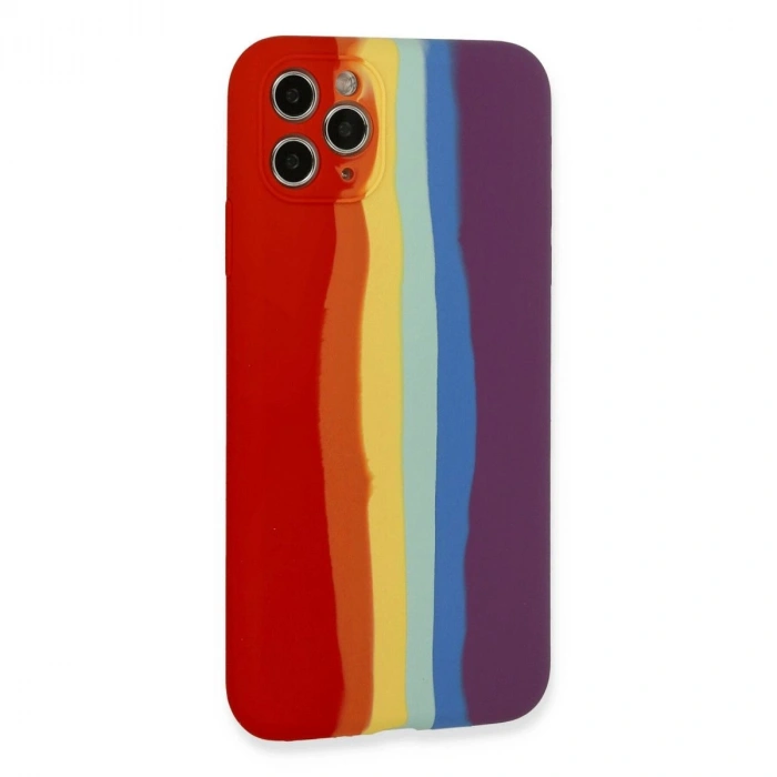 MARSİLYAN™- Apple İphone 11 Pro Kılıf Ebruli Lansman Silikon - Kırmızı-mor