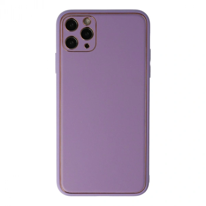MARSİLYAN™- Apple İphone 11 Pro Max Kılıf Coco Deri Silikon Kapak - Lila