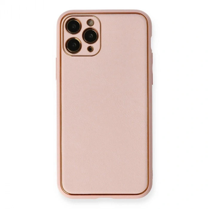 MARSİLYAN™- Apple İphone 11 Pro Max Kılıf Coco Deri Silikon Kapak - Pembe
