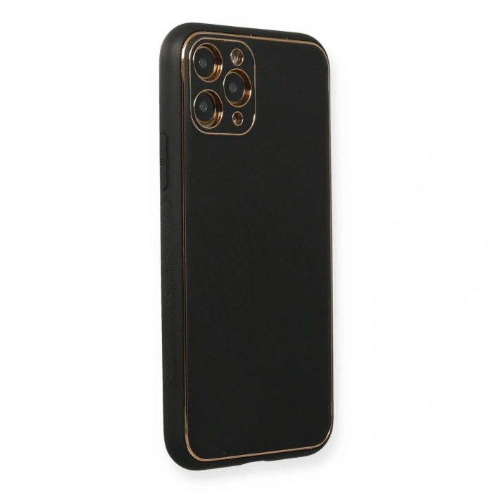 MARSİLYAN™- Apple İphone 11 Pro Max Kılıf Coco Deri Silikon Kapak - Siyah