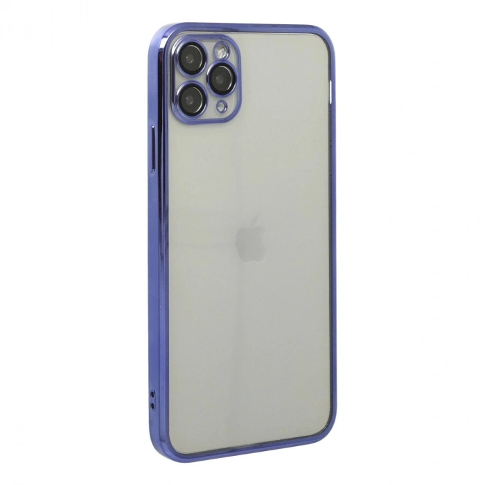 MARSİLYAN™- Apple İphone 11 Pro Max Kılıf Razer Lensli Silikon - Mor