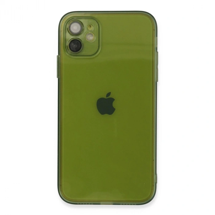 MARSİLYAN™- Apple İphone 12 Kılıf Fly Lens Silikon - Yeşil