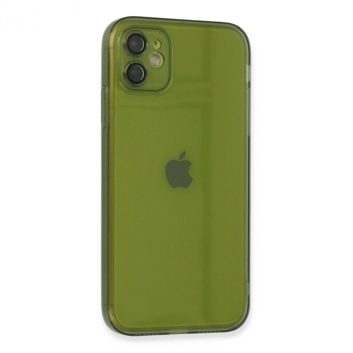 MARSİLYAN™- Apple İphone 12 Kılıf Fly Lens Silikon - Yeşil