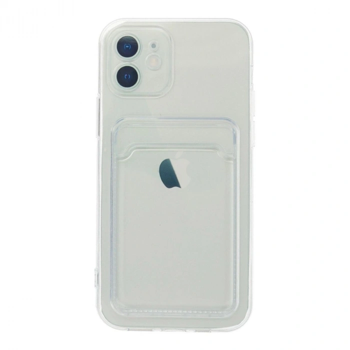 MARSİLYAN™- Apple İphone 12 Kılıf Kart Şeffaf Silikon - Şeffaf