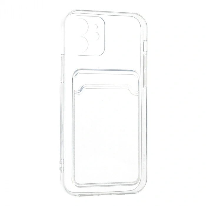 MARSİLYAN™- Apple İphone 12 Kılıf Kart Şeffaf Silikon - Şeffaf