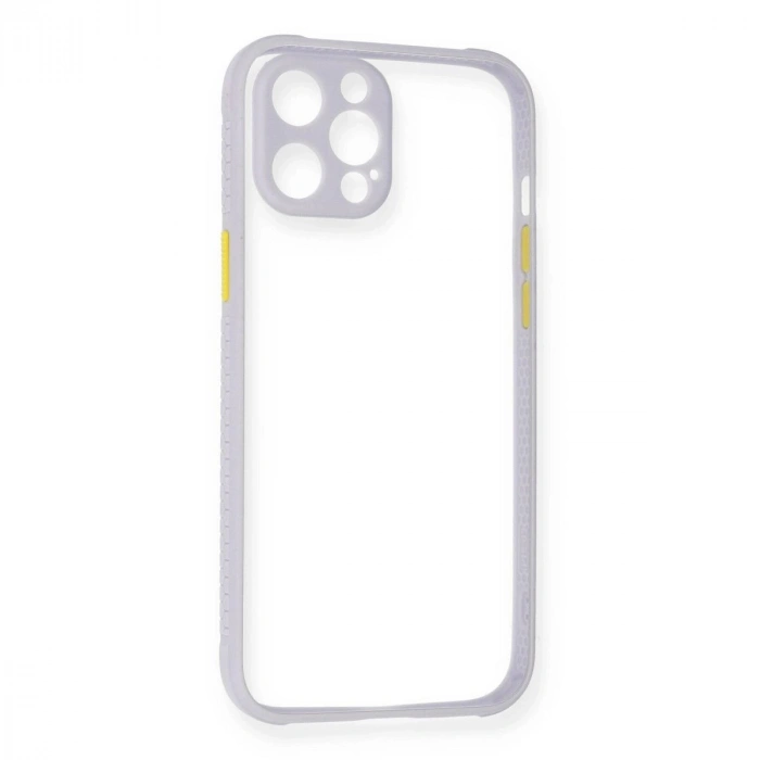 MARSİLYAN™- Apple İphone 12 Kılıf Miami Şeffaf Silikon - Lila